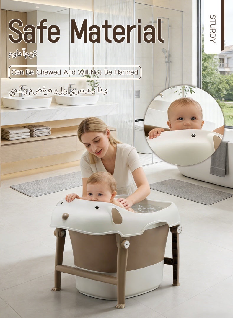 Foldable Baby Bathtub with Anti-Slip Safety | 360° Warm Keeping Toddler Bath Tub for 0-36 Months - Image 3